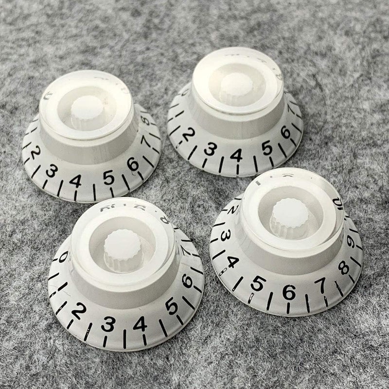 FLEOR 4pcs LP Guitar Knobs White Top Hat Style Speed Control Knobs Compatible with LP Style Electric Guitar - Image 2